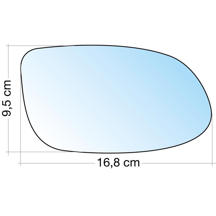 SPECCHIO C/PIASTRA DX CROM. CURVO MERCEDES CLASSE A 9704, CLK 9701, SLK 9704