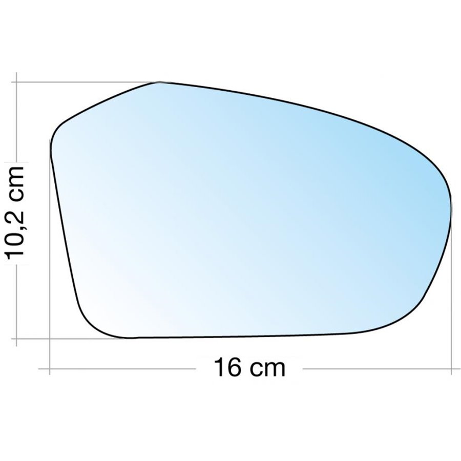 SPECCHIO C/PIASTRA DX CROM. CURVO MERCEDES CLASSE A 0409, B  0509