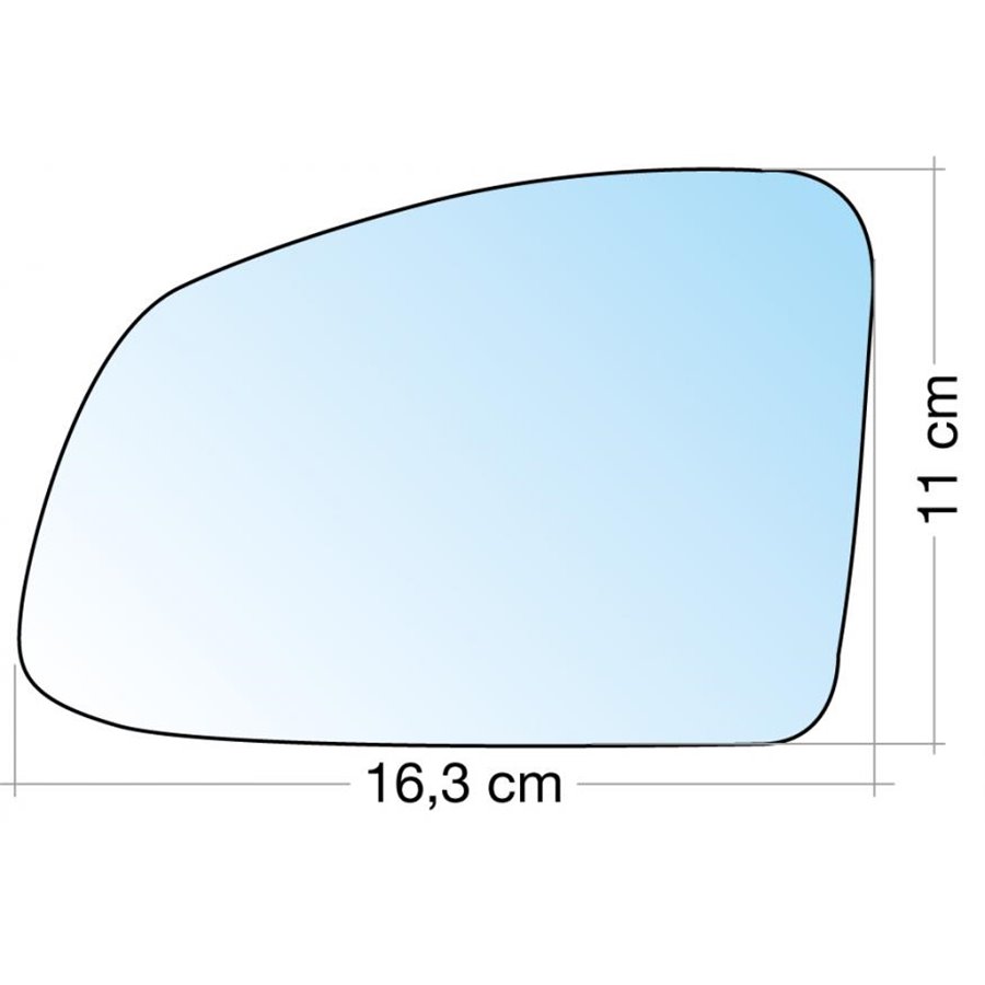 SPECCHIO C/PIASTRA SX CROM. CURVO OPEL MERIVA 10