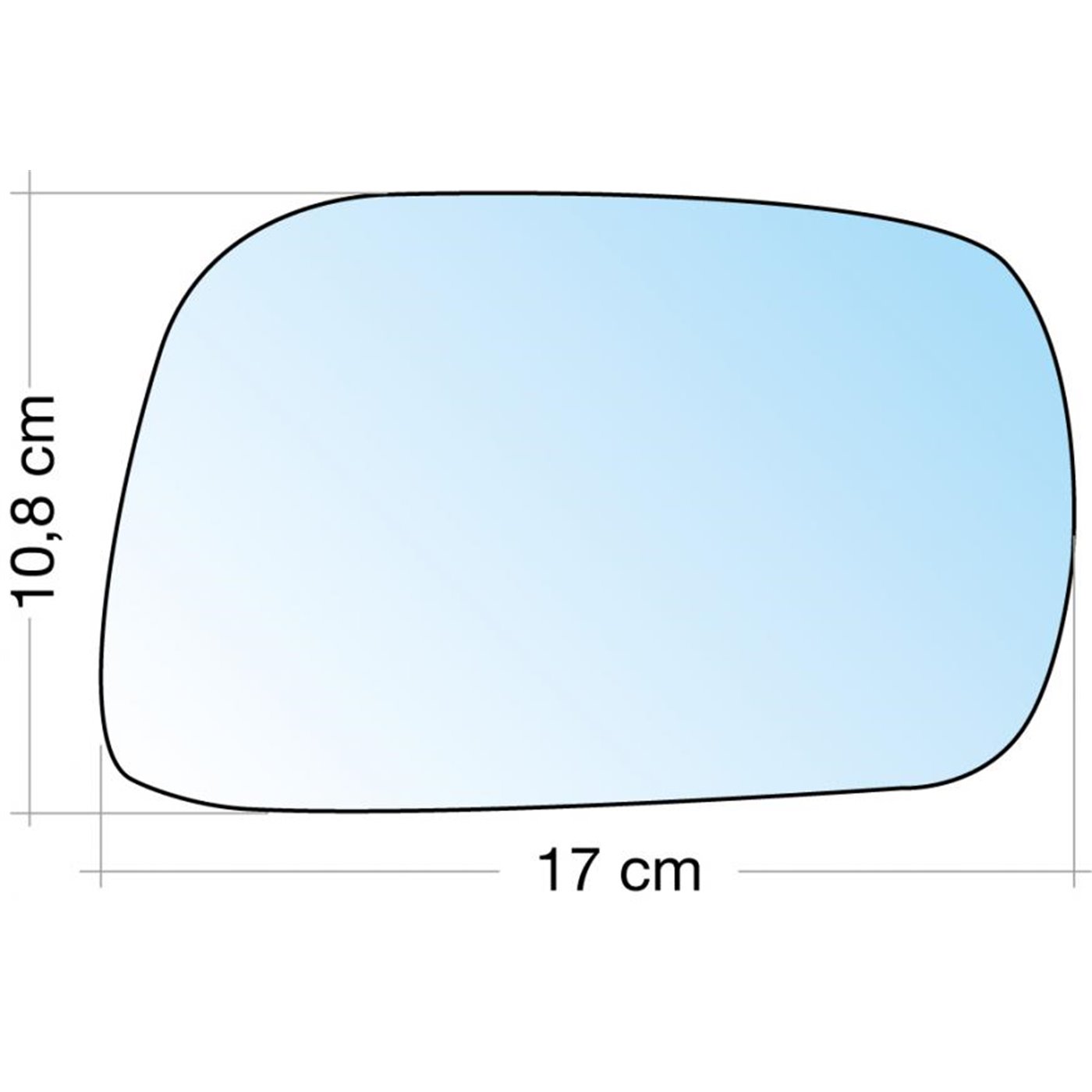 SPECCHIO C/PIASTRA DX CROM. CURVO TERM. OPEL AGILA 08