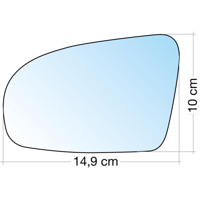 SPECCHIO C/PIASTRA SX CROM. CURVO TERM. OPEL CORSA B 9300 (MANUALE C/ALETTA)