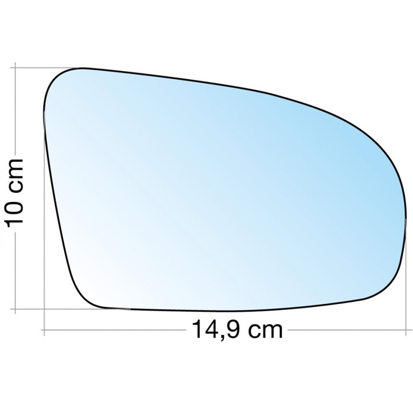 SPECCHIO C/PIASTRA DX CROM. CURVO OPEL CORSA B 9300 (MANUALE C/ALETTA)