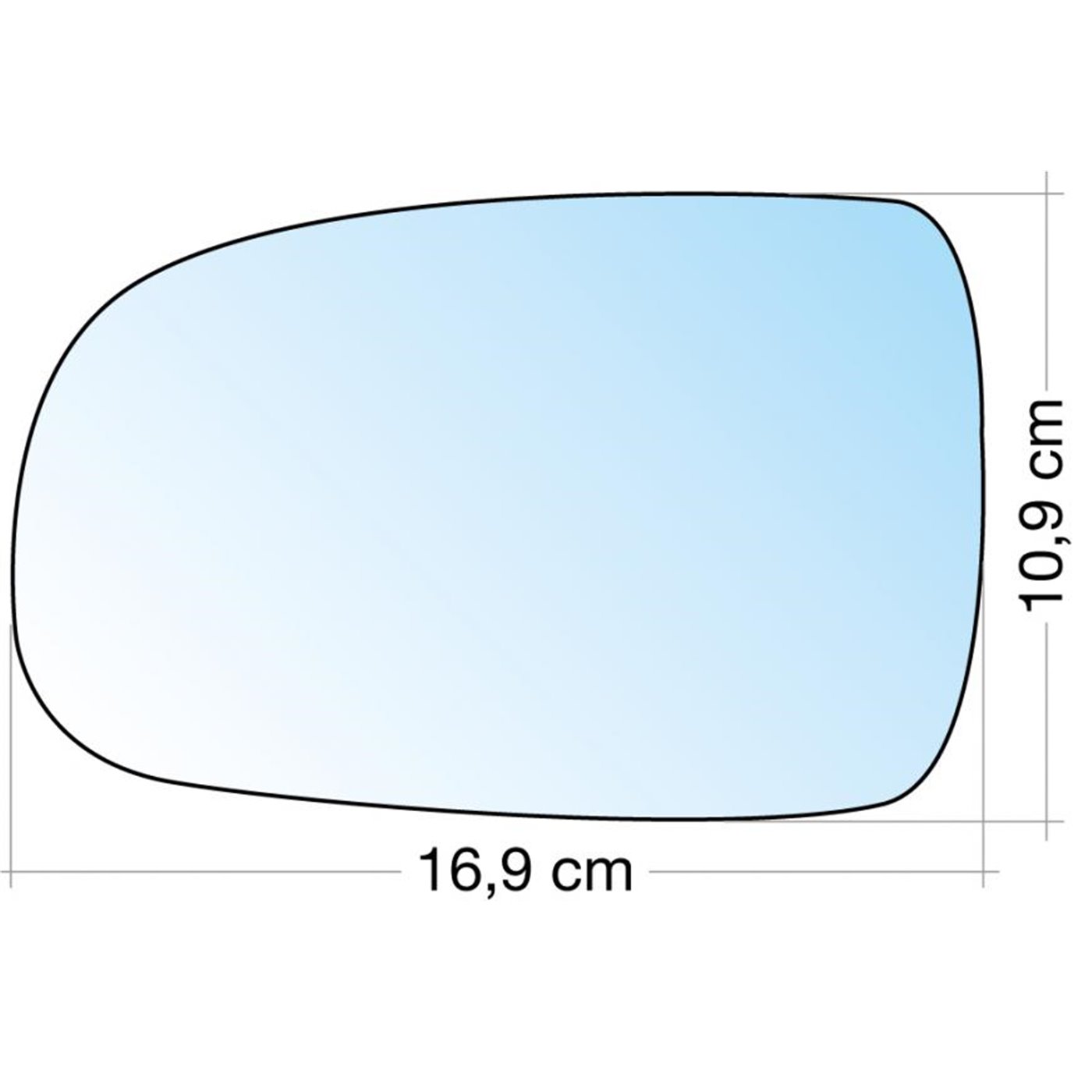 SPECCHIO C/PIASTRA SX CROM. CURVO TERM. OPEL CORSA C 0106, TIGRA 05