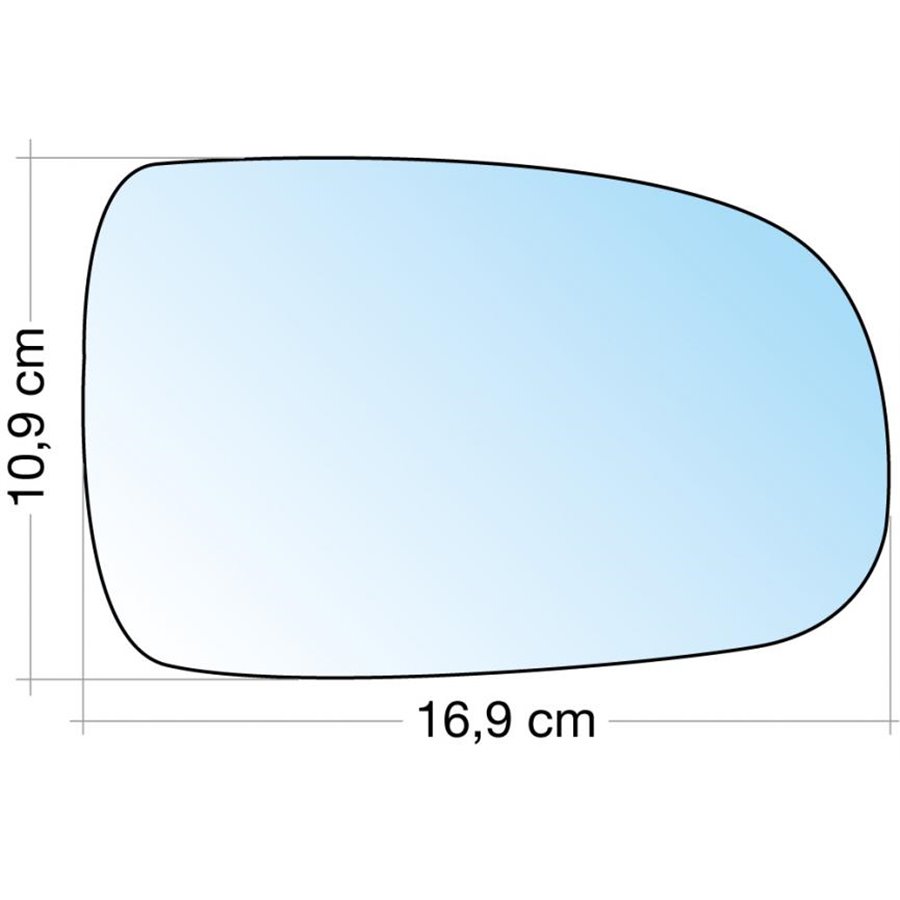 SPECCHIO C/PIASTRA DX CROM. CURVO OPEL CORSA C 0106, TIGRA 05