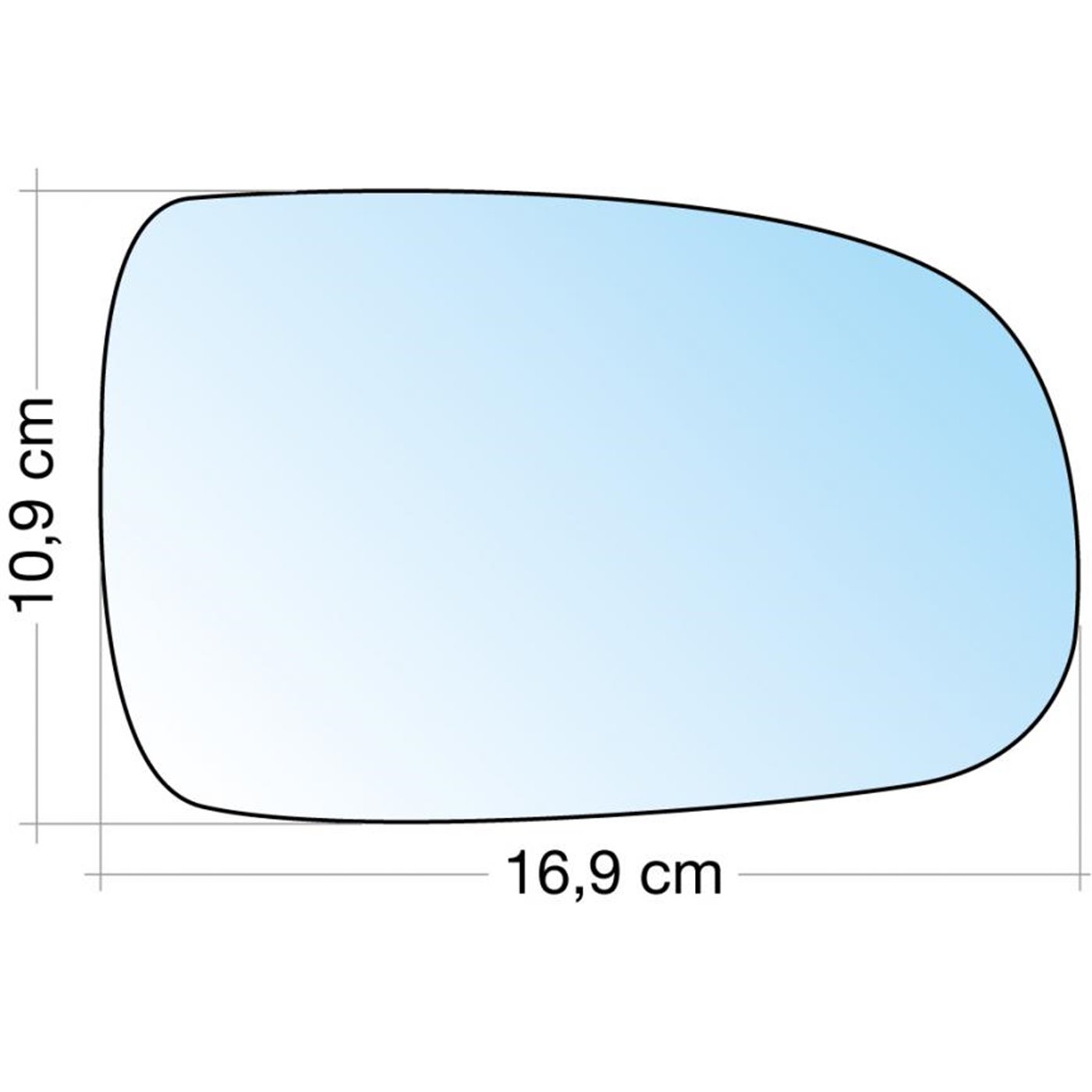 SPECCHIO C/PIASTRA DX CROM. CURVO OPEL CORSA C 0106, TIGRA 05