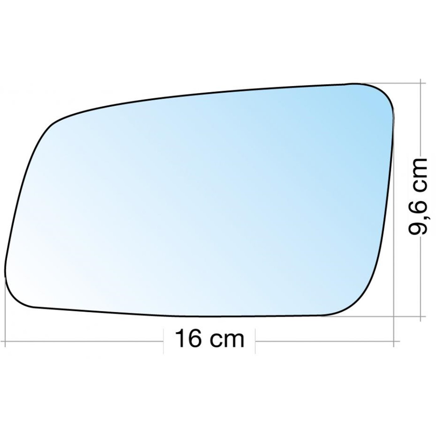 SPECCHIO C/PIASTRA SX CROM. CURVO TERM. OPEL ASTRA G 9803