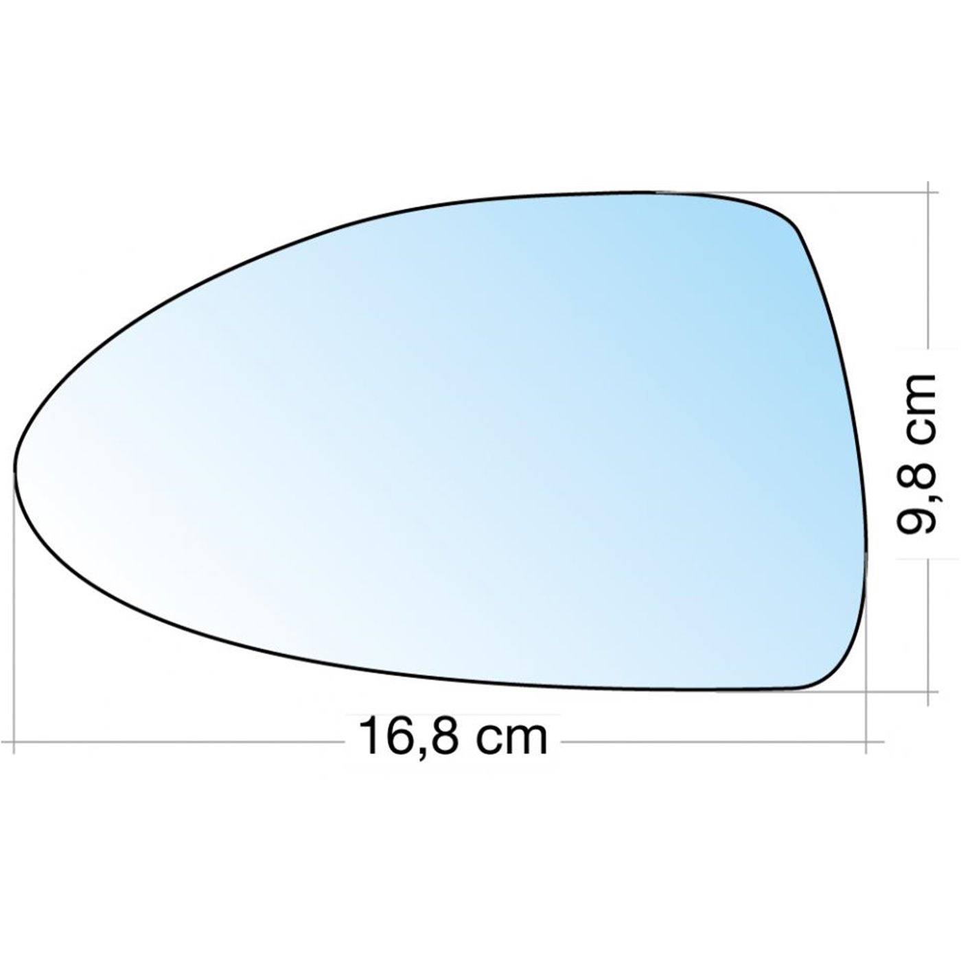 SPECCHIO C/PIASTRA SX CROM. CURVO OPEL CORSA D 06