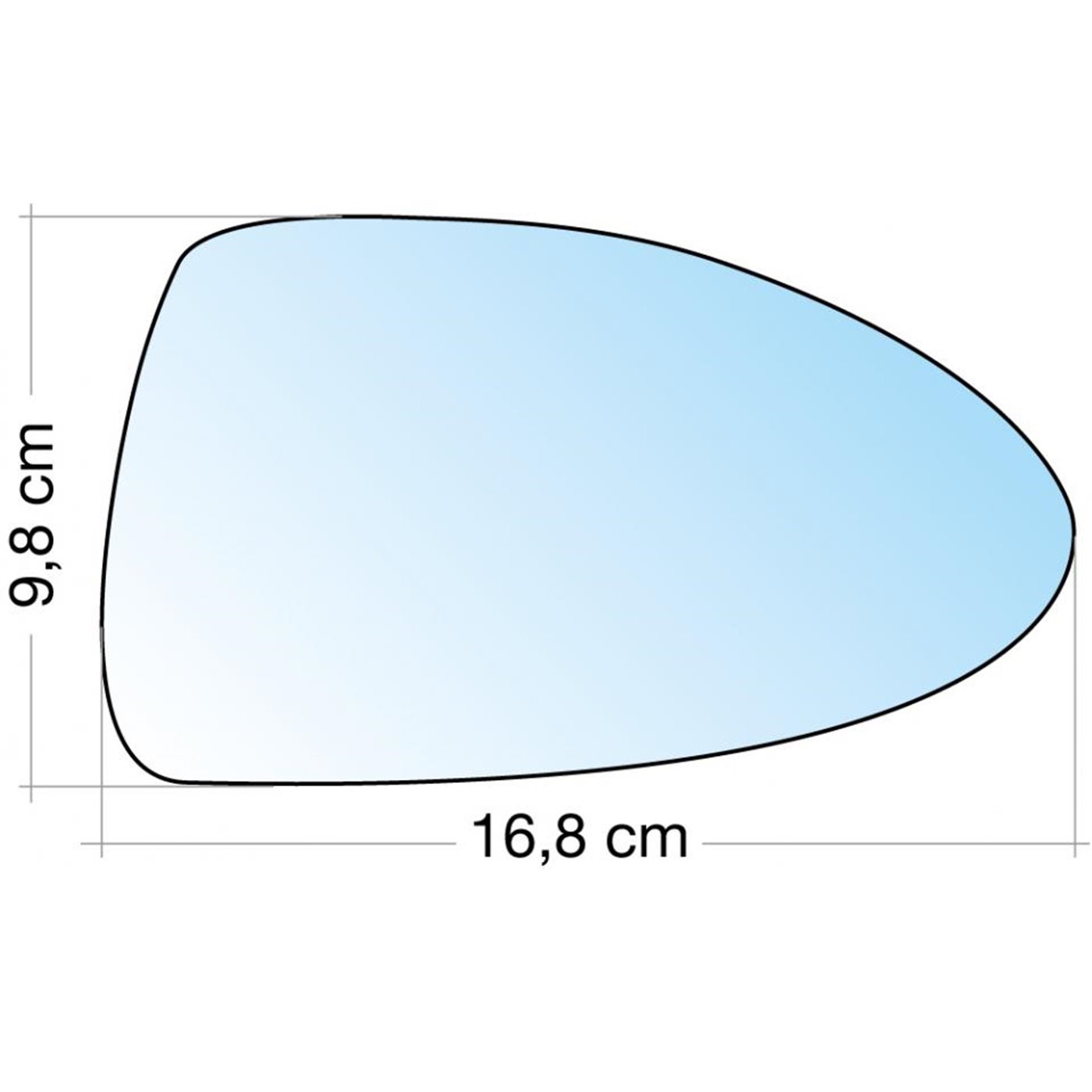 SPECCHIO C/PIASTRA DX CROM. CURVO OPEL CORSA D 06