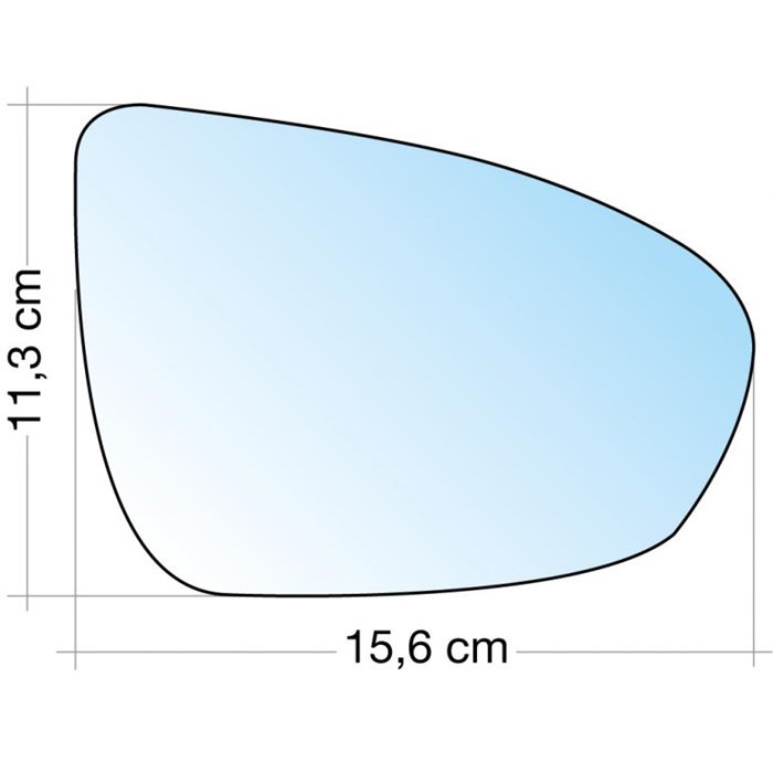 SPECCHIO C/PIASTRA DX CROM. CURVO TERM. OPEL MERIVA 10