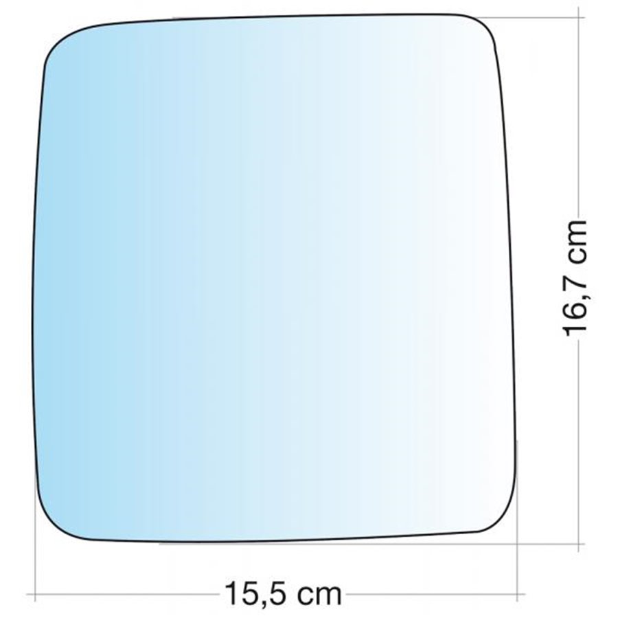 SPECCHIO C/PIASTRA SX CROM. CURVO OPEL COMBO 0211
