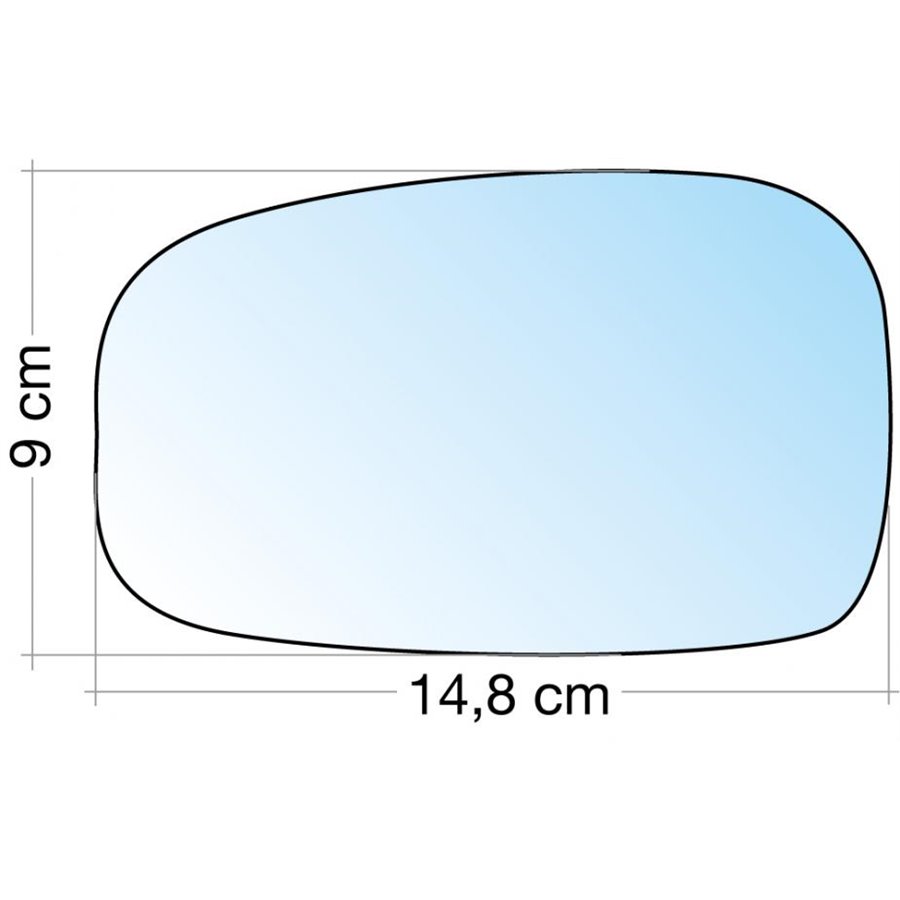 SPECCHIO C/PIASTRA DX CROM. CURVO PEUGEOT 306