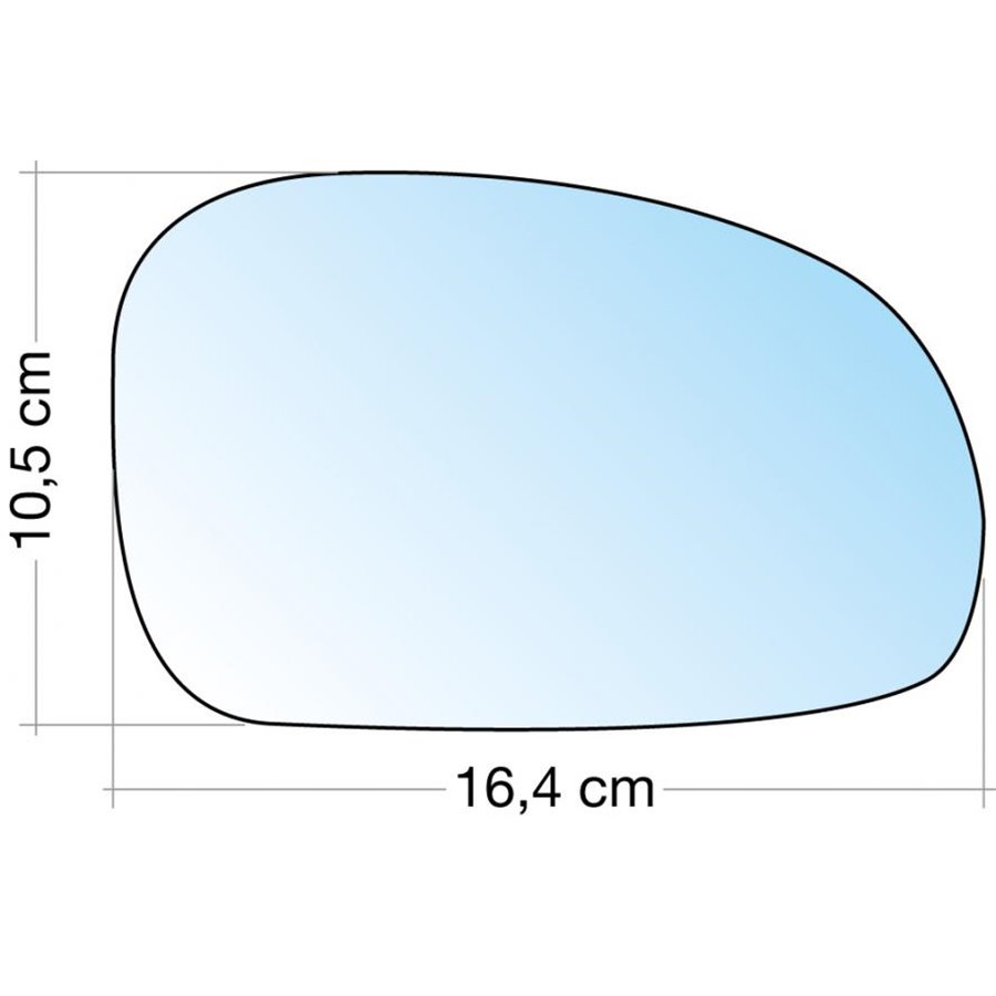 SPECCHIO C/PIASTRA DX AZZ. CURVO TERM. PEUGEOT 406 95