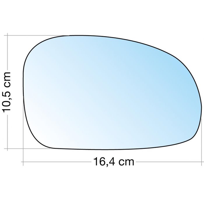 SPECCHIO C/PIASTRA DX AZZ. CURVO TERM. PEUGEOT 406 95