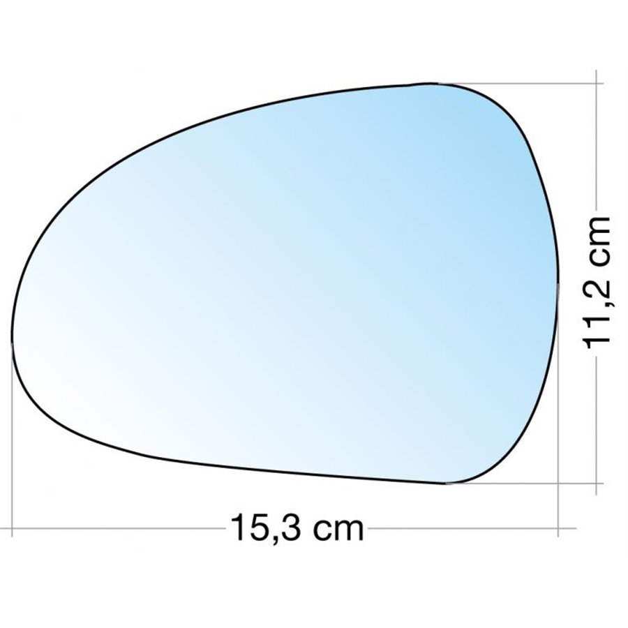 SPECCHIO C/PIASTRA SX CROM. CURVO PEUGEOT 207, 308 12