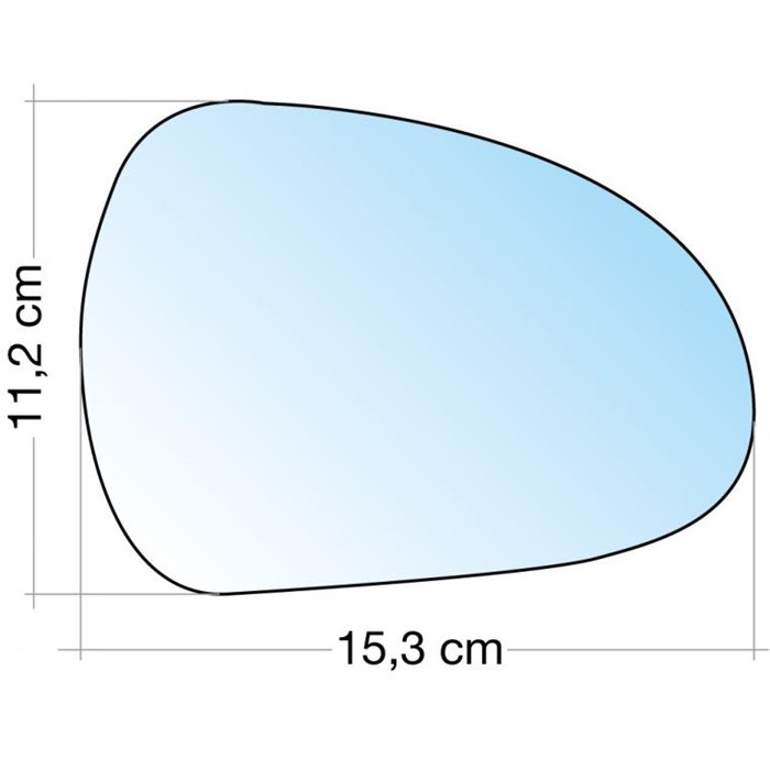 SPECCHIO C/PIASTRA DX CROM. CURVO PEUGEOT 207, 308 12