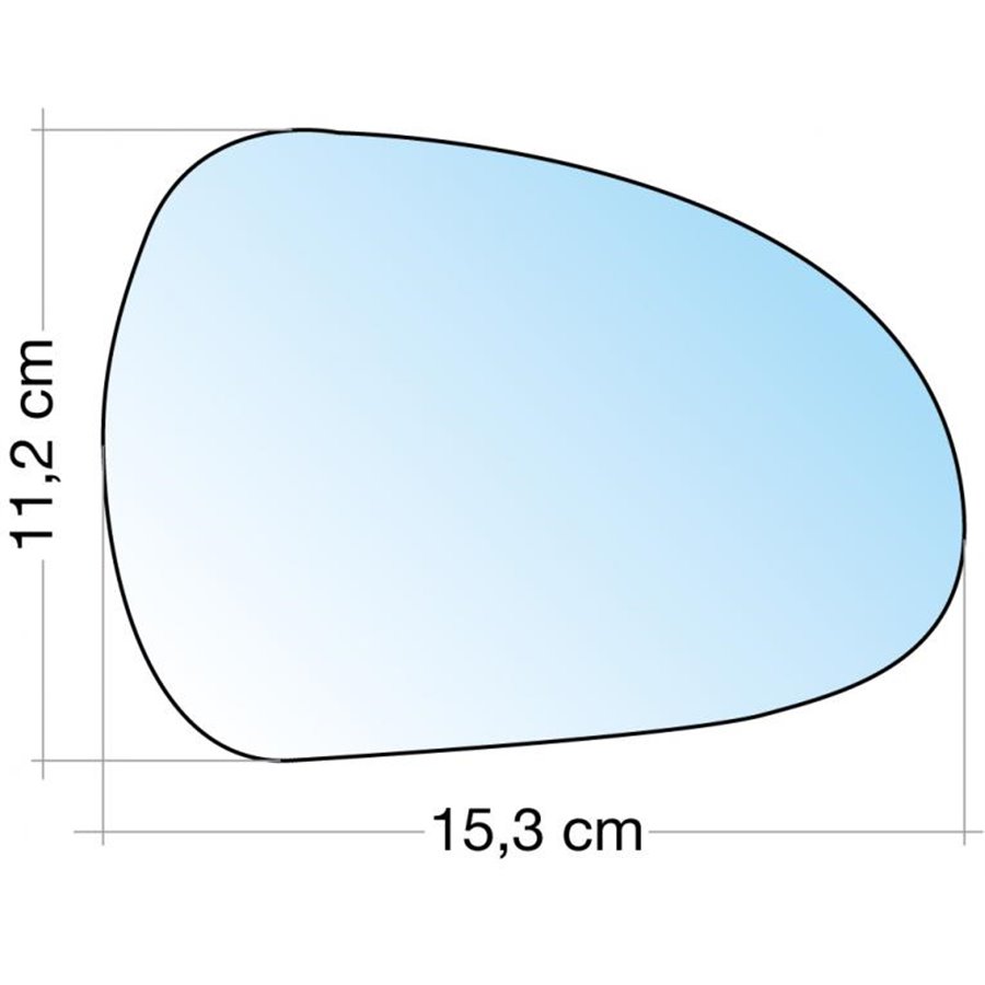 SPECCHIO C/PIASTRA DX CROM. CURVO TERM. PEUGEOT 207, 308 12