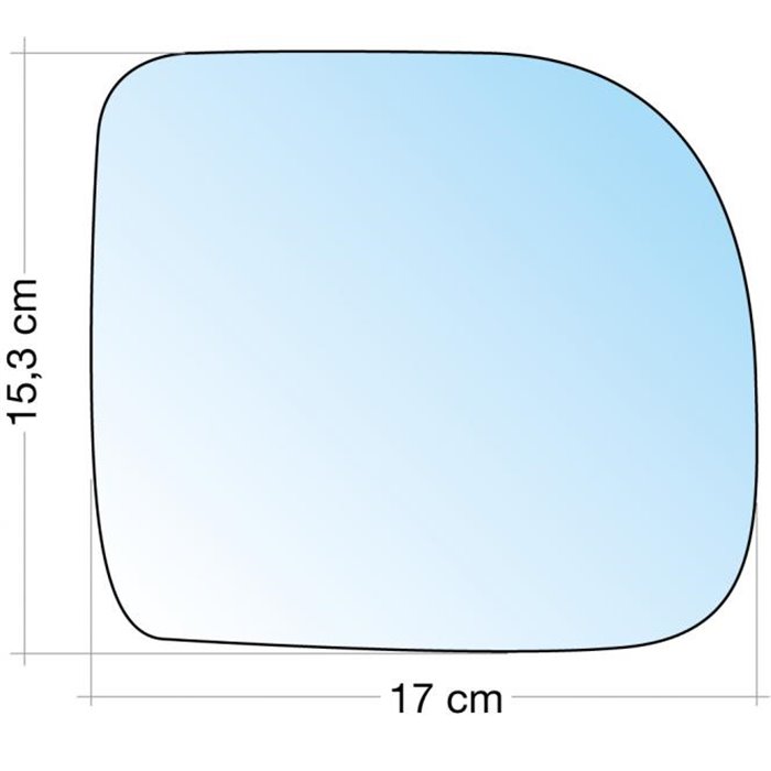 SPECCHIO C/PIASTRA DX CROM. CURVO RENAULT ESPRESS 95, KANGOO 02