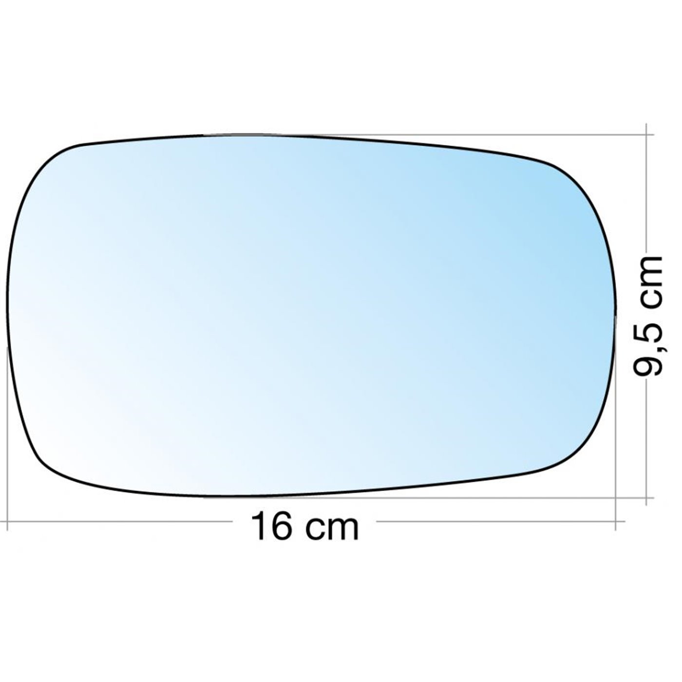 SPECCHIO C/PIASTRA SX-DX CROM. CURVO RENAULT CLIO III 0509, MEGANE II 02, MODUS 08, SCENIC 03