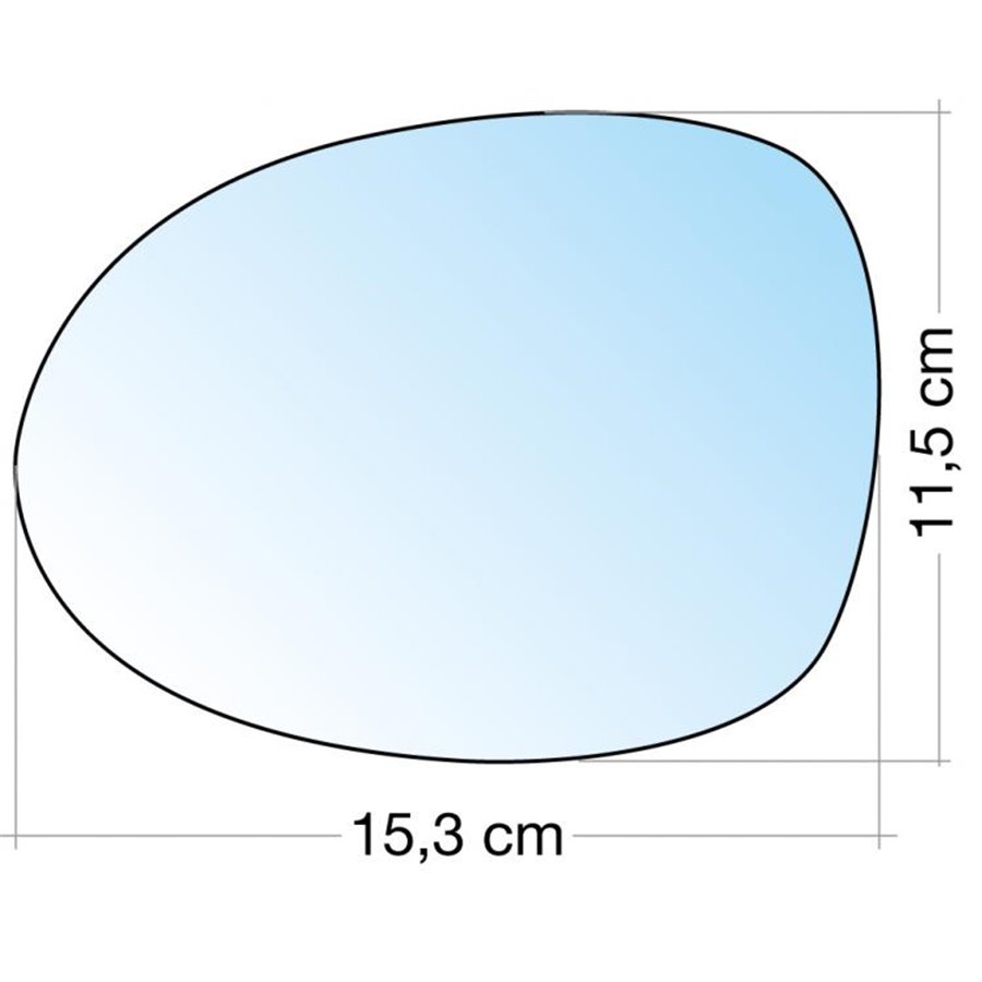 SPECCHIO C/PIASTRA SX CROM. ASF. TERM. RENAULT TWINGO 9507 (COM. ELETTRICO)