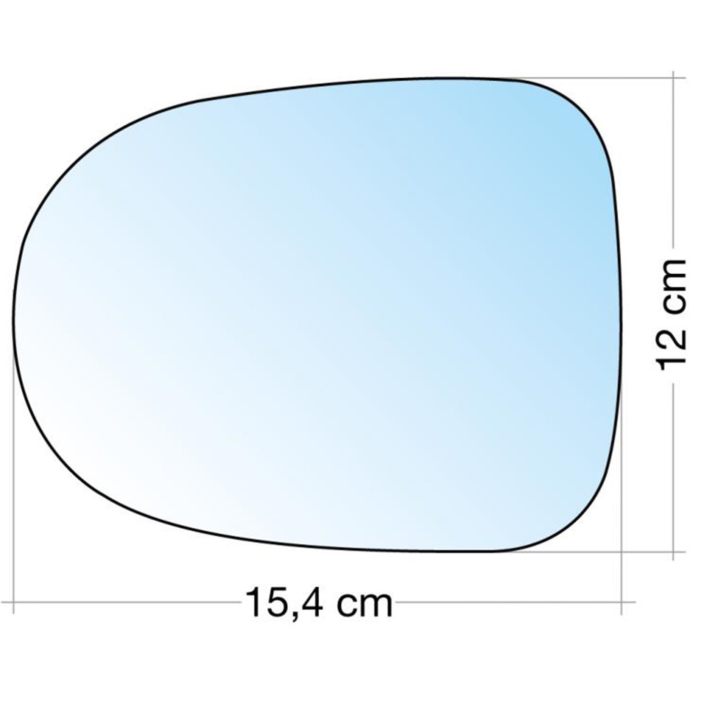 SPECCHIO C/PIASTRA SX-DX CROM. CURVO RENAULT CLIO III 09, MODUS 09, TWINGO 10