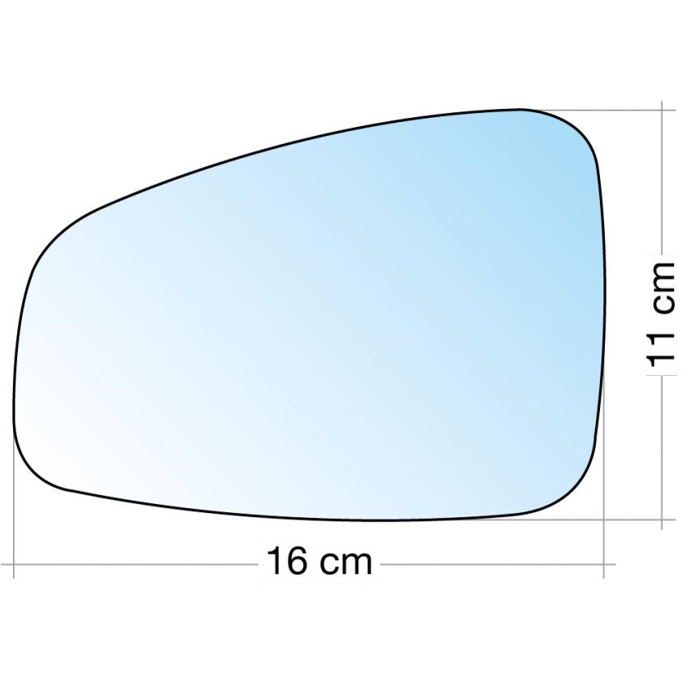 SPECCHIO C/PIASTRA SX CROM. CURVO RENAULT MEGANE 09