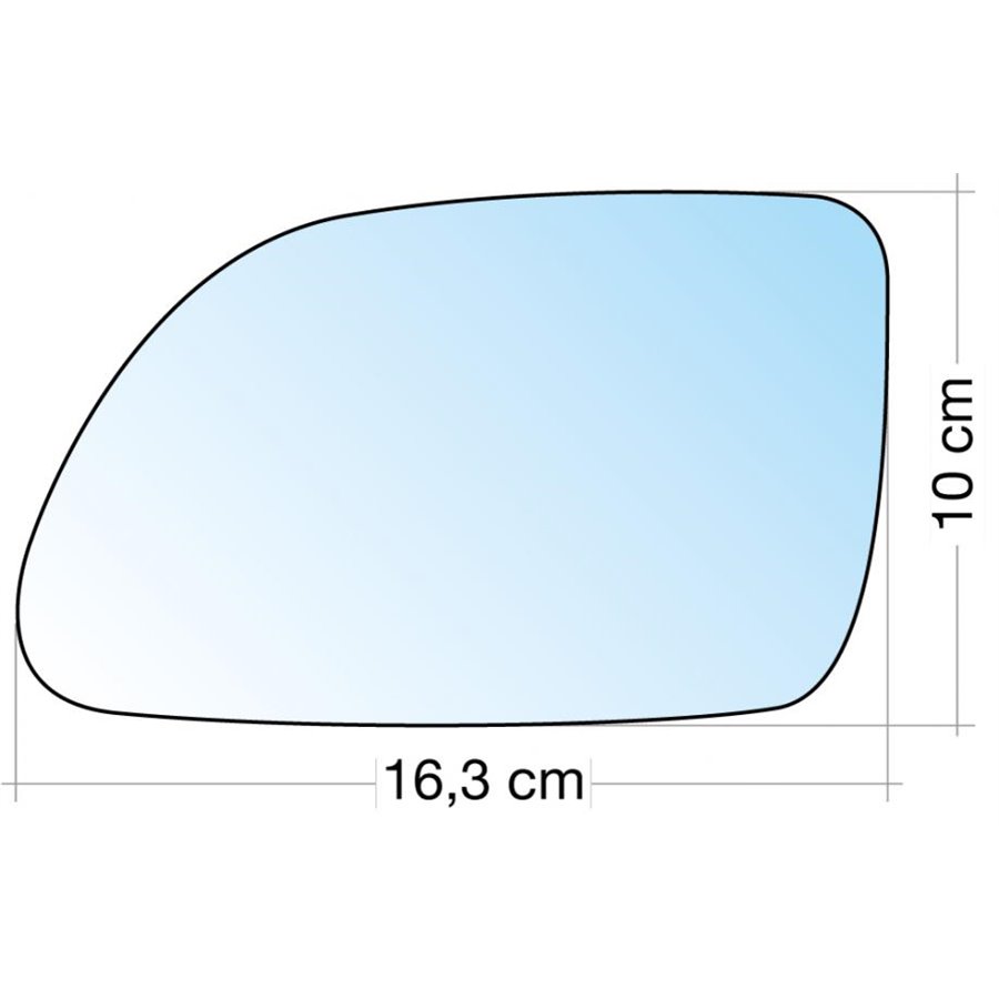 SPECCHIO C/PIASTRA SX CROM. CURVO RENAULT 19