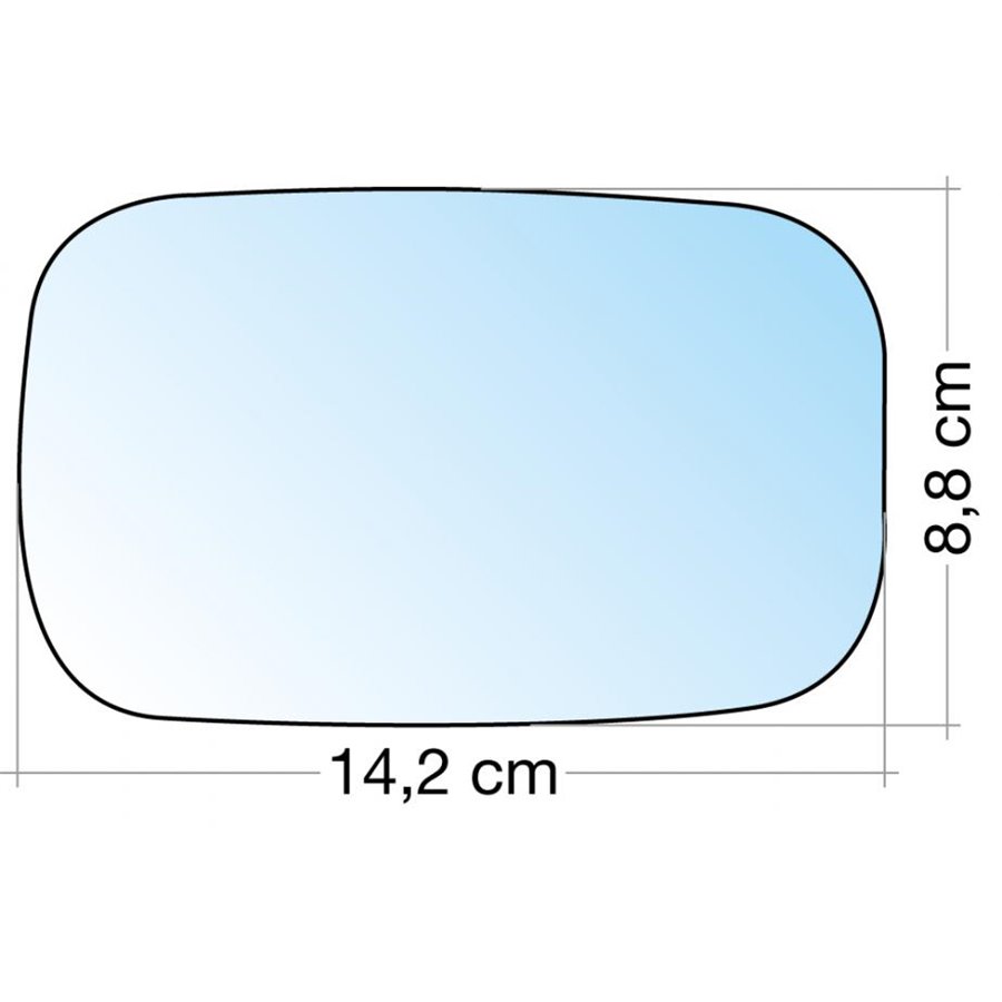 SPECCHIO C/PIASTRA SX-DX CROM. CURVO ROVER SERIE 200 9500