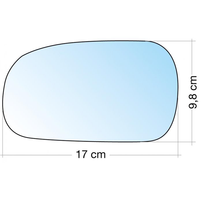 SPECCHIO C/PIASTRA SX CROM. CURVO ROVER SERIE 400 9500