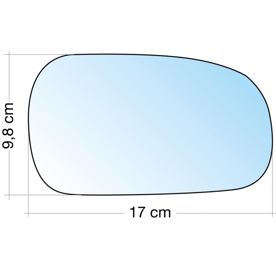 SPECCHIO C/PIASTRA DX CROM. CURVO ROVER SERIE 400 9500