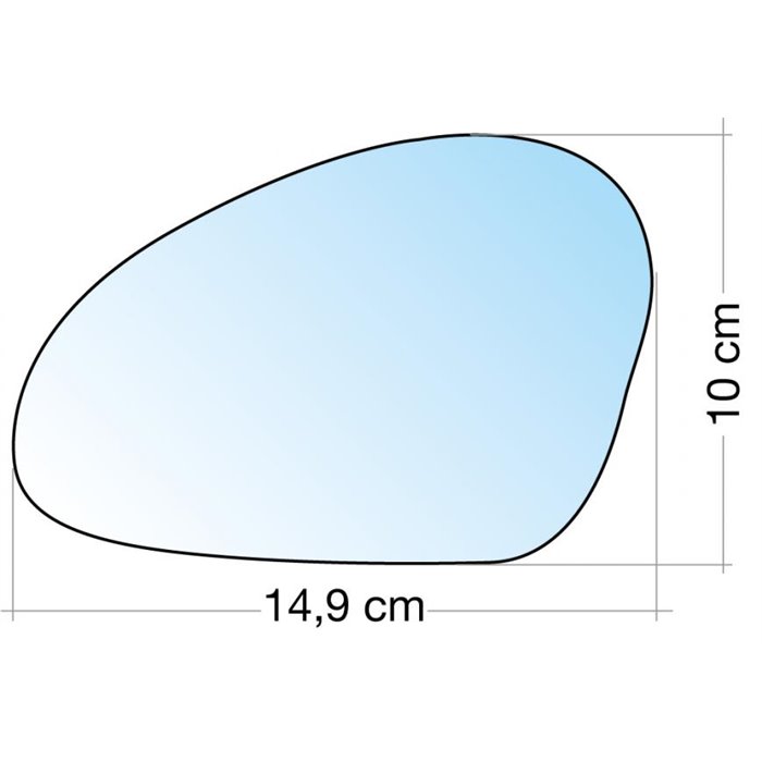 SPECCHIO C/PIASTRA SX CROM. CURVO SEAT ALTEA 04, IBIZA 0208, LEON 0305, TOLEDO 0309