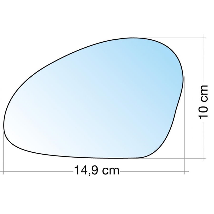 SPECCHIO C/PIASTRA SX CROM. CURVO TERM. SEAT ALTEA 04, IBIZA 0208, LEON 0305, TOLEDO 0309