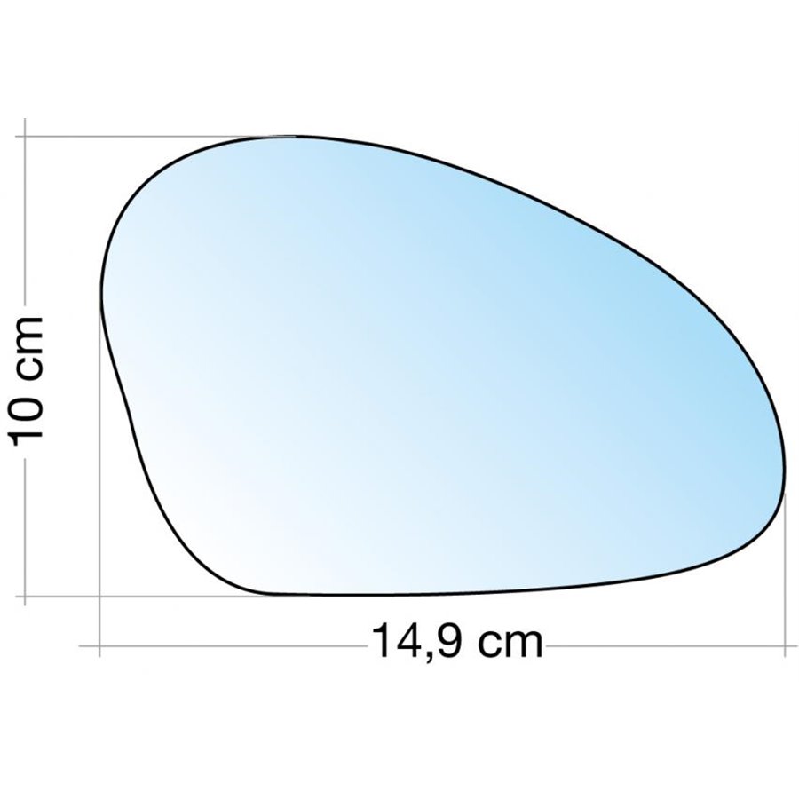 SPECCHIO C/PIASTRA DX CROM. CURVO TERM. SEAT ALTEA 04, IBIZA 0208, LEON 0305, TOLEDO 0309