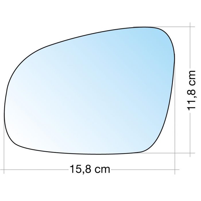 SPECCHIO C/PIASTRA SX CROM. CURVO TERM. SKODA FABIA 07