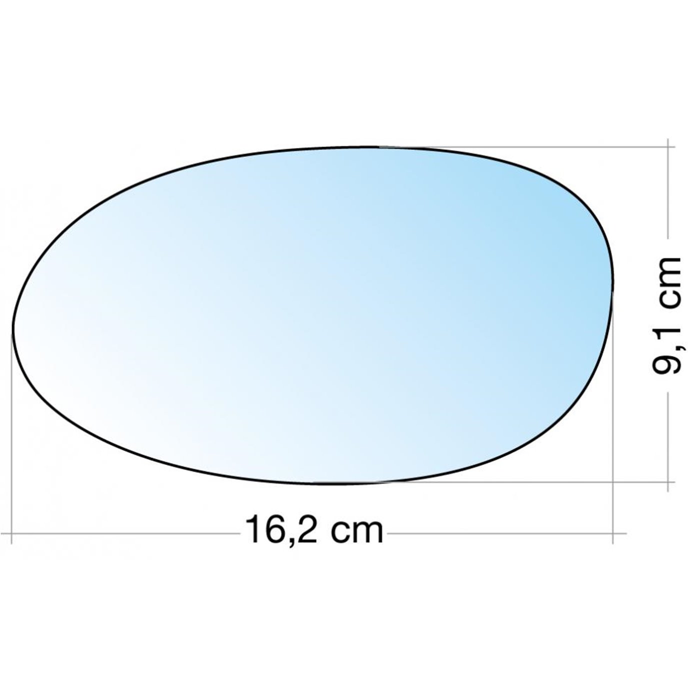 SPECCHIO C/PIASTRA SX CROM. CURVO SMART FORTWO 07-ROADSTER