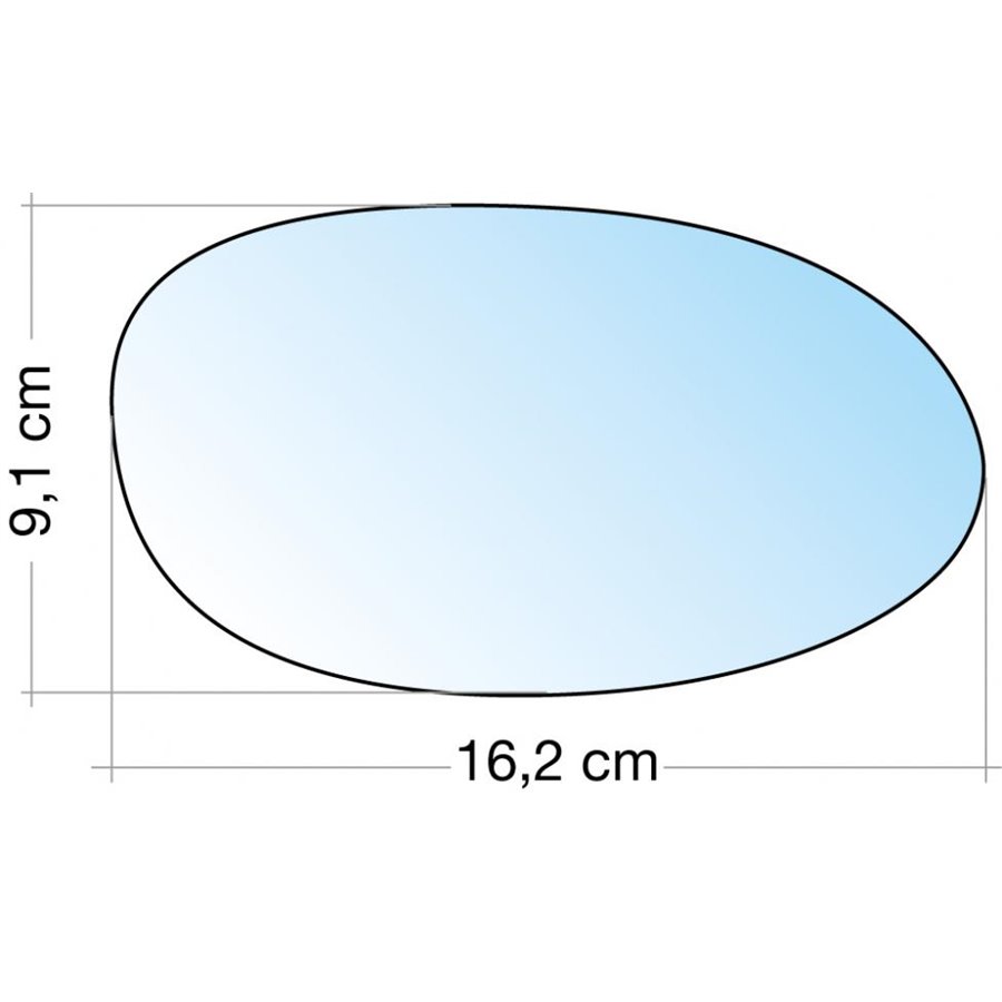 SPECCHIO C/PIASTRA DX CROM. CURVO SMART FORTWO 07-ROADSTER