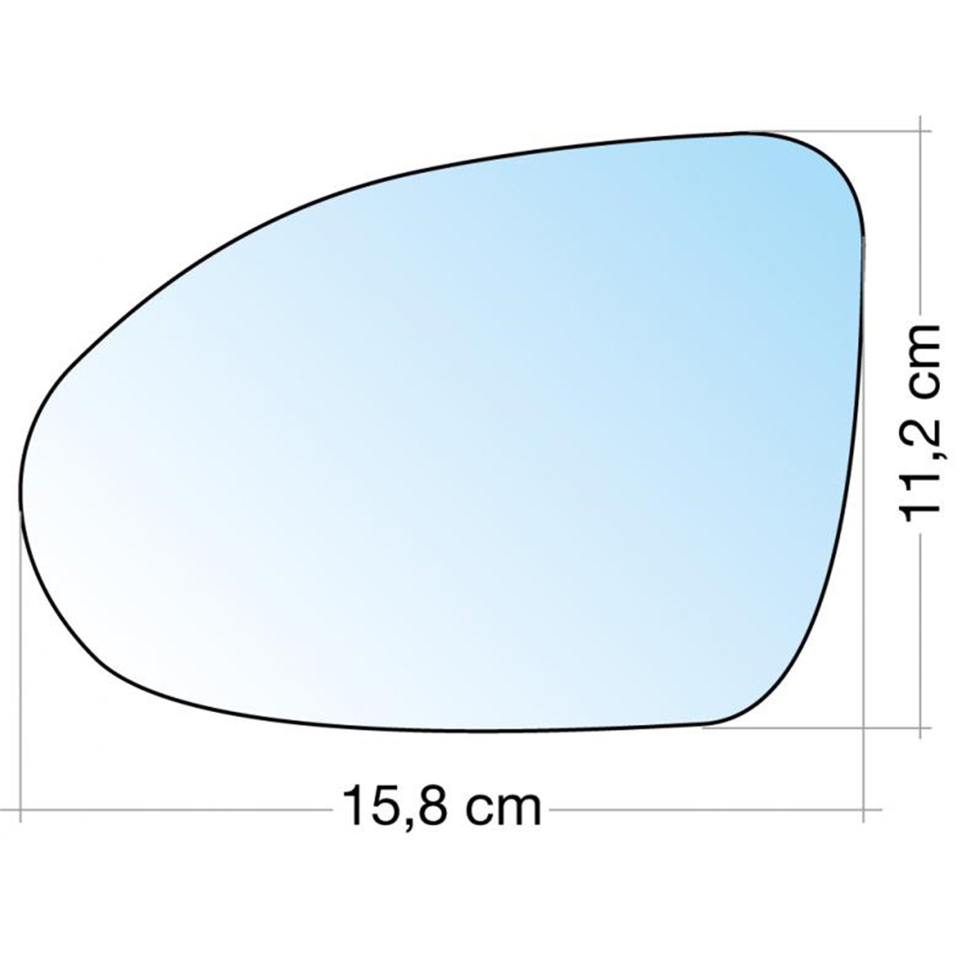 SPECCHIO C/PIASTRA SX CROM. CURVO SMART FORFOUR