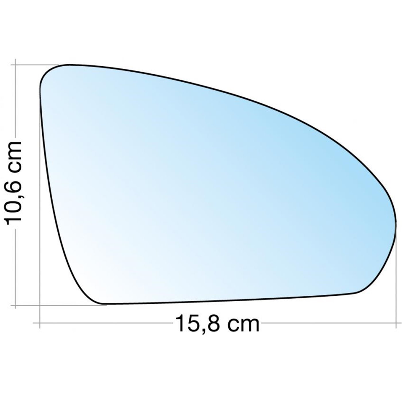 SPECCHIO C/PIASTRA DX CROM. CURVO TERM. SMART FORTWO 07