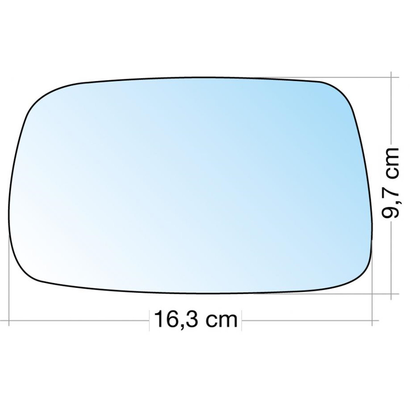 SPECCHIO C/PIASTRA SX CROM. ASF. TOYOTA COROLLA 0003, YARIS 9905