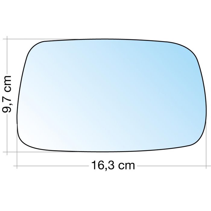 SPECCHIO C/PIASTRA DX CROM. CURVO TOYOTA COROLLA 0003, YARIS 9905