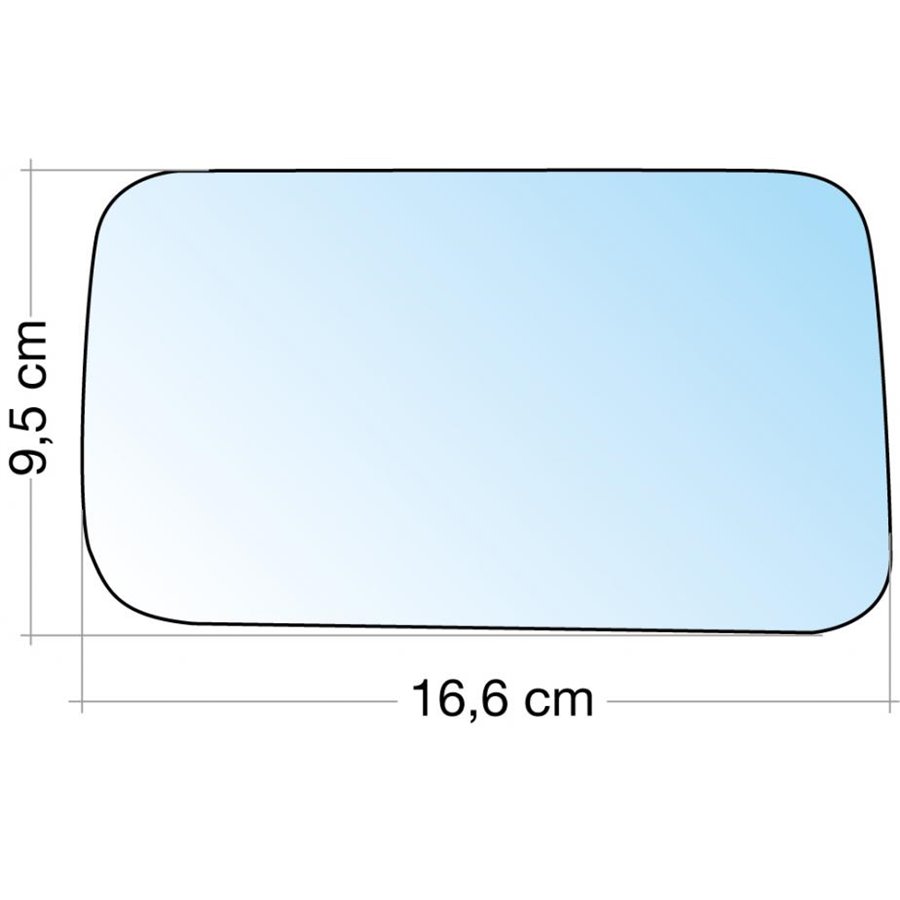 SPECCHIO C/PIASTRA DX CROM. CURVO TERM. SEAT CORDOBA/IBIZA 9399-VW GOLF III 9197, VENTO 9199