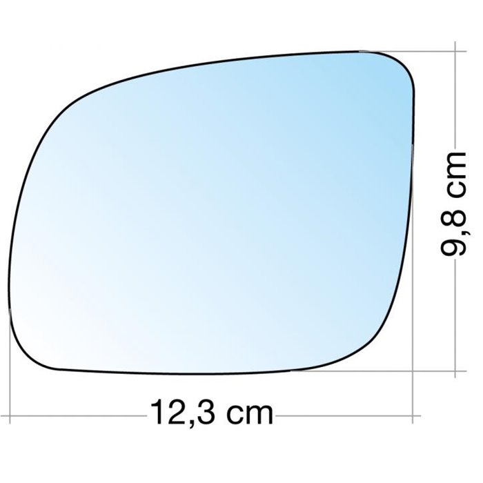 SPECCHIO C/PIASTRA SX CROM. CURVO TERM. SEAT AROSA 9901-VW LUPO 01