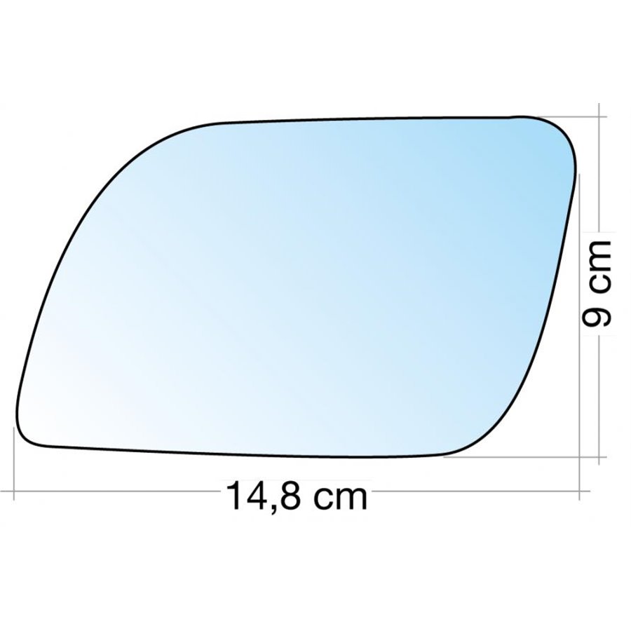 SPECCHIO C/PIASTRA SX CROM. CURVO VW POLO 0205