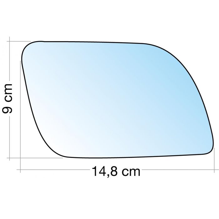 SPECCHIO C/PIASTRA DX CROM. CURVO VW POLO 0205