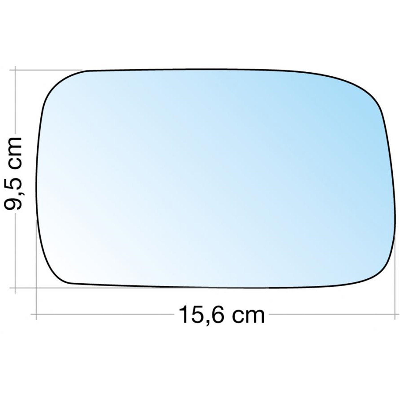 SPECCHIO C/PIASTRA DX CROM. CURVO VW POLO 9599