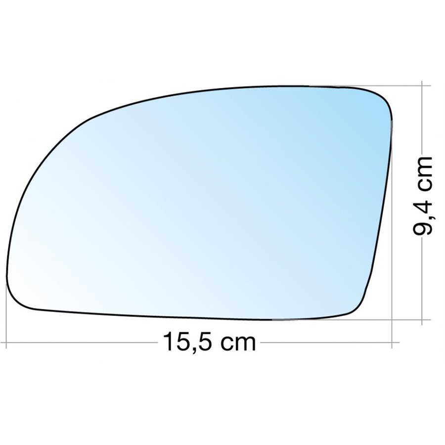 SPECCHIO C/PIASTRA SX CROM. CURVO TERM. VW NEW BEETLE 9901