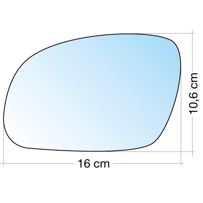 SPECCHIO C/PIASTRA SX CROM. CURVO VW NEW BEETLE 01