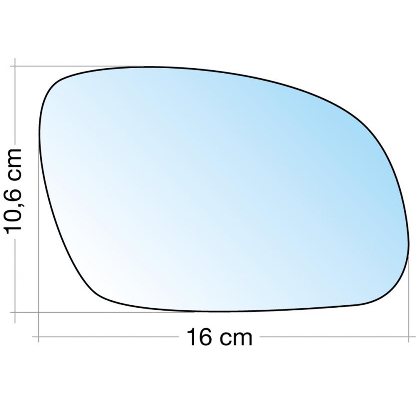 SPECCHIO C/PIASTRA DX CROM. CURVO TERM. VW NEW BEETLE 01