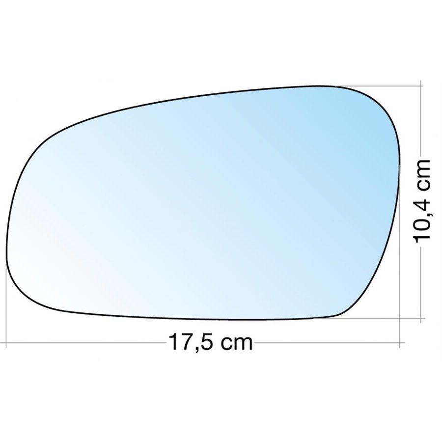 SPECCHIO C/PIASTRA SX CROM. CURVO VW FOX