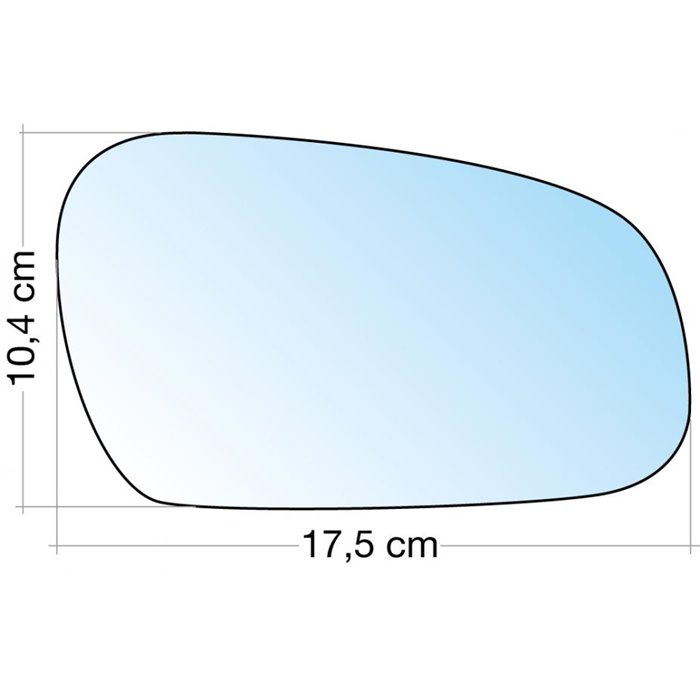 SPECCHIO C/PIASTRA DX CROM. CURVO TERM. VW FOX