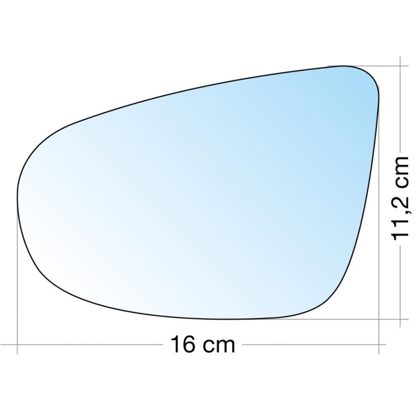 SPECCHIO C/PIASTRA SX CROM. CURVO TERM. VW GOLF VI 08, TOURAN 10